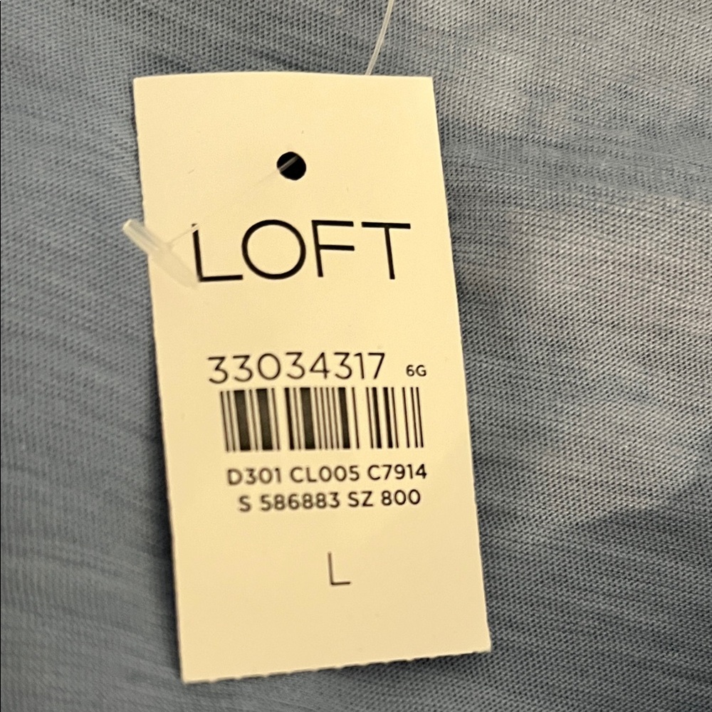 LOFT Sky Blue Puff Sleeve Tee - Crewneck - Picture 7 of 8